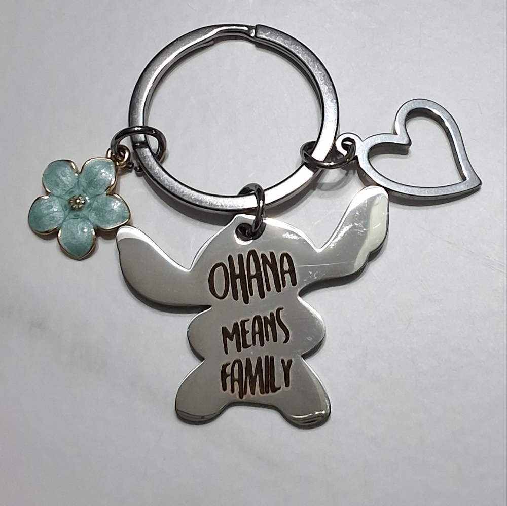 NEW Ohana Means Family Stitch Keychain